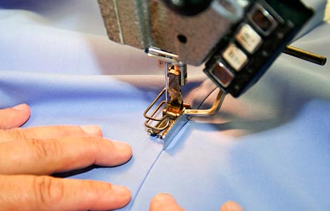 Sewing maching and hands