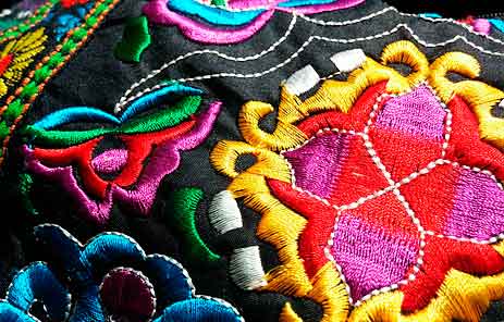 Colourful, inticate embroidered cloth
